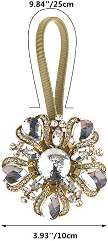 SUQ I OME Luxury Big Crystal Magnetic Curtain Tieback, Bronze