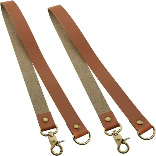 Leather Curtain Tiebacks, 4Pcs Leather Curtain Buckle Holdbacks Classic No-Drilling Ties Rope for Home Offic Living Room Bedroom Cafe Decorative (Brown)
