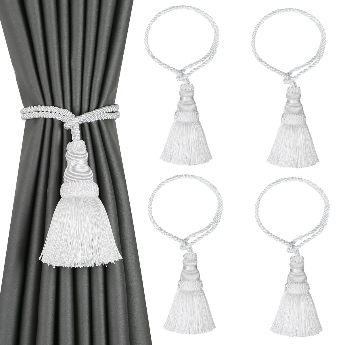 2 Pack Curtain Tie Backs Rope Tassels for Curtain Holdback