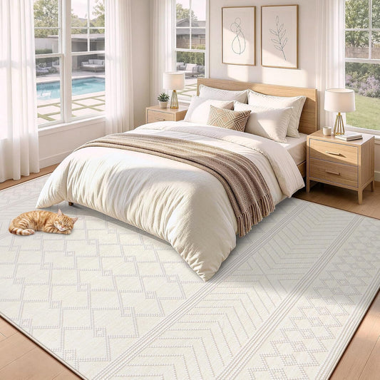 pmtsns Area Rugs 8x10 Washable Rug for Living Room(Beige, 8'x10')