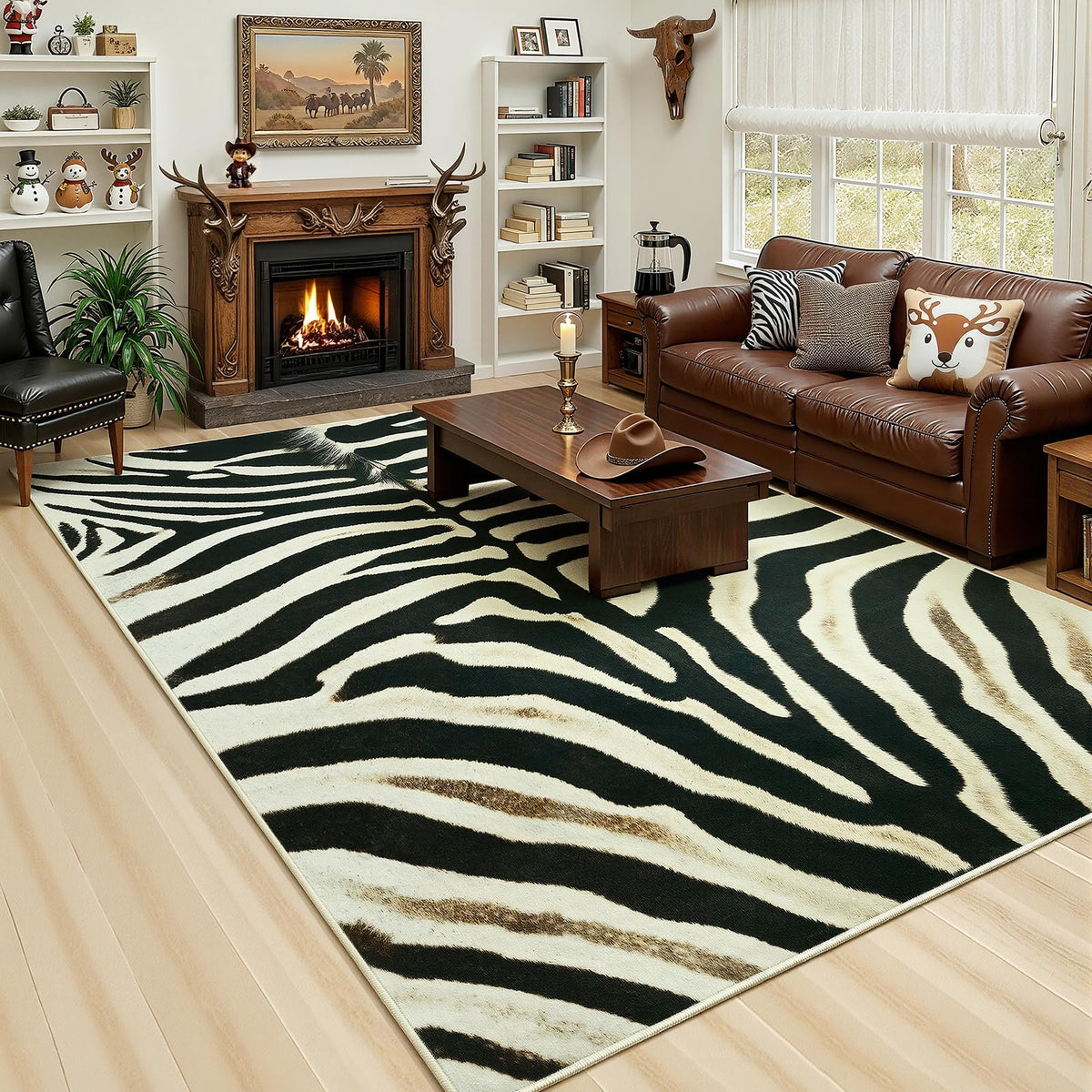 AROGAN Premium Leopard Rug for Bedroom 4×6 Feet, Machine Washable Cheetah Rug Animal Print Hide Area Rug, Large Non-Slip Faux Fur Leopard Skin Rugs Carpet for Office Living Room Dinner Room Home Decor