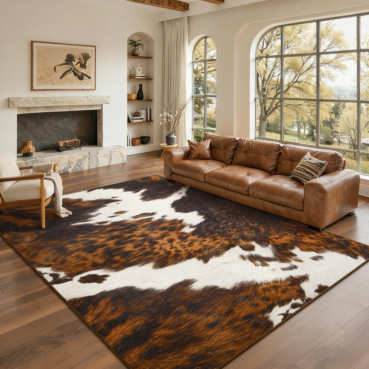 BENRON Soft Antelope Rug 4x6, Faux Animal Print Rug for Living Room Bedroom