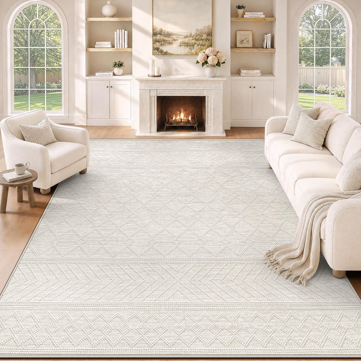 pmtsns Area Rugs 8x10 Washable Rug for Living Room(Beige, 8'x10')