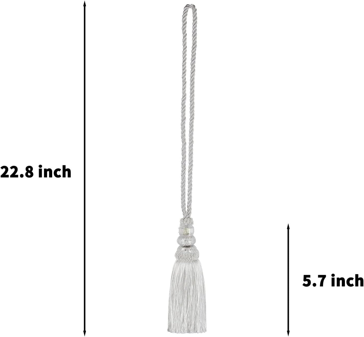 2 Pack Curtain Tiebacks with Tassel, White