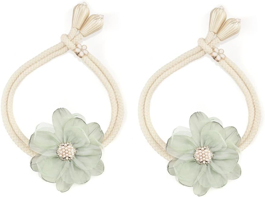 SUQ I OME Lotus Flower Curtain Tiebacks Holdbacks, Green