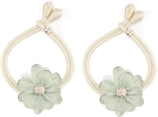 SUQ I OME Lotus Flower Curtain Tiebacks Holdbacks, Green