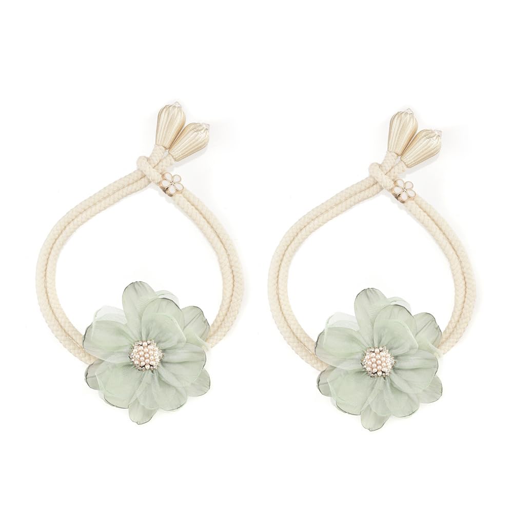 SUQ I OME Lotus Flower Curtain Tiebacks Holdbacks, Green