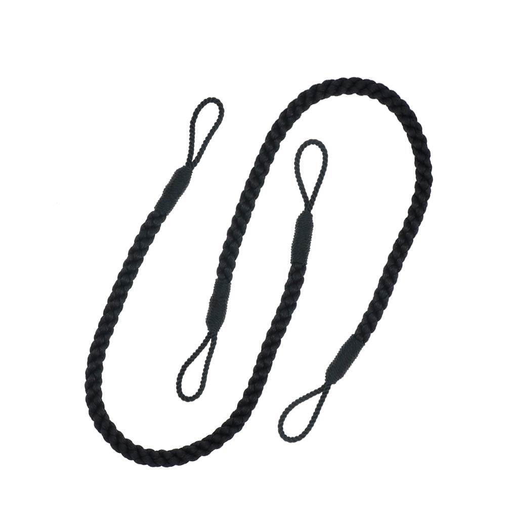 Curtain Tiebacks Ropes, 2pcs Decorative Handmade Tie Backs Curtain Holdbacks Holders Cord for Window Sheer Drapes Indoor Outdoor, Grey