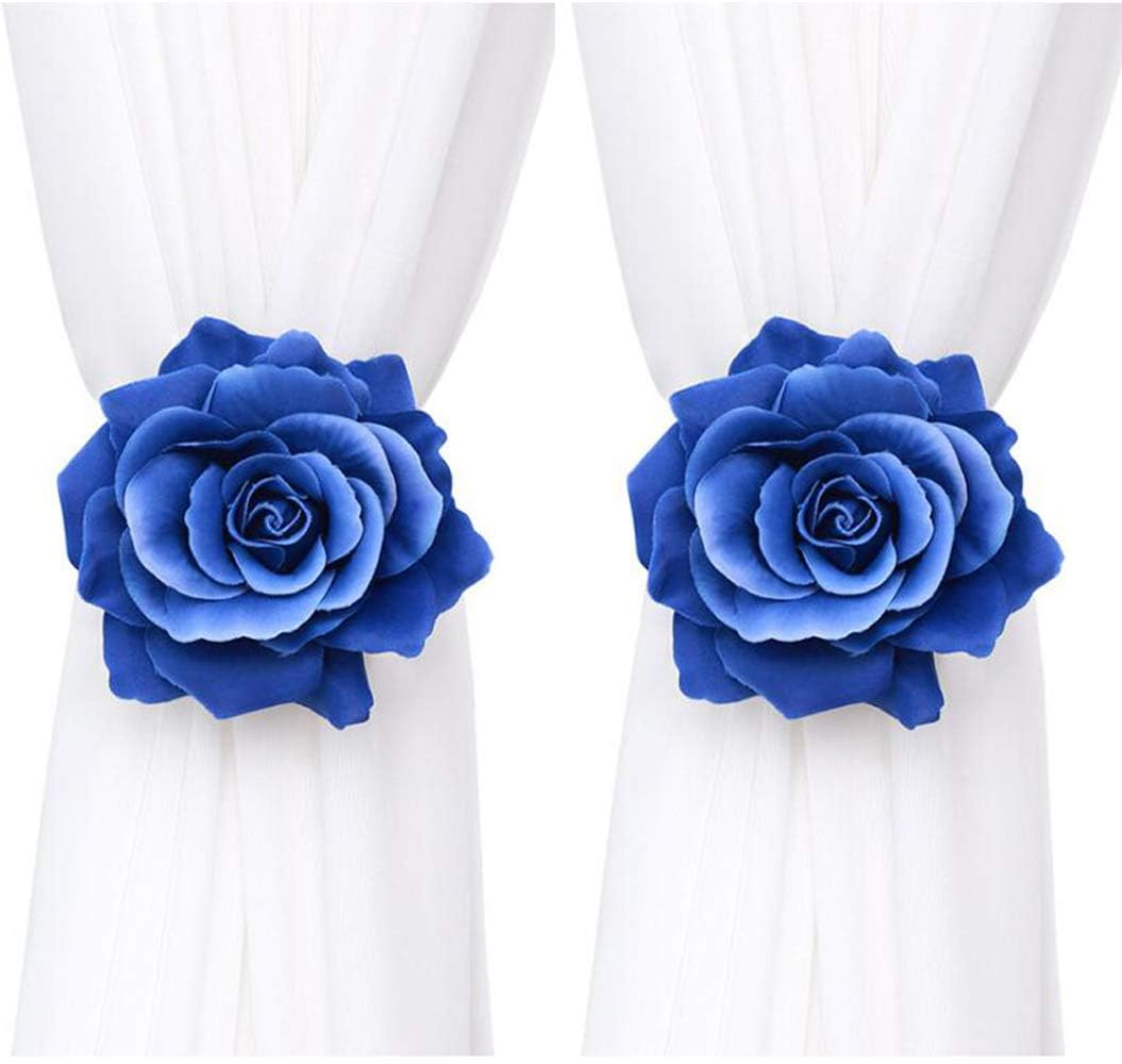 Magnetic Curtain Tiebacks, Rose Flower Tie Backs Rope