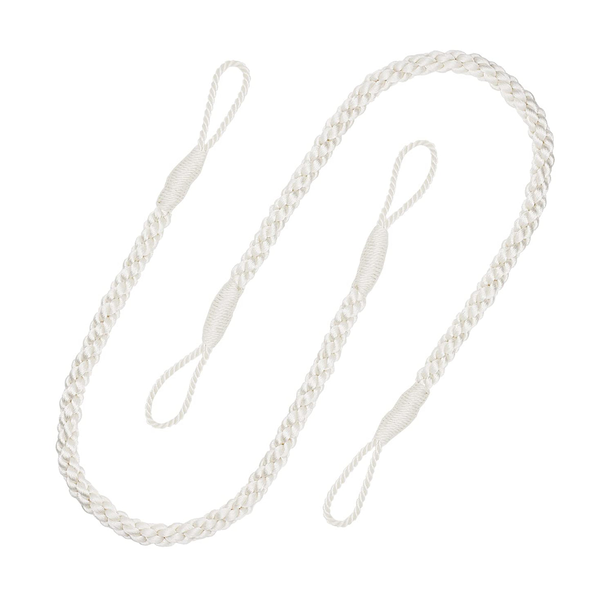 Curtain Tiebacks Ropes, 2pcs Decorative Handmade Tie Backs Curtain Holdbacks Holders Cord for Window Sheer Drapes Indoor Outdoor, Grey