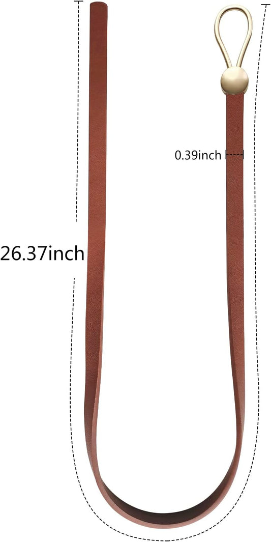 4 PCS Leather Curtain Rope Tiebacks,Curtain Tie Drapes Curtain Holdbacks Curtain Ring Clips Vintage Style Curtain Tie Backs Curtain Buckle for Home Decorations (Brown)