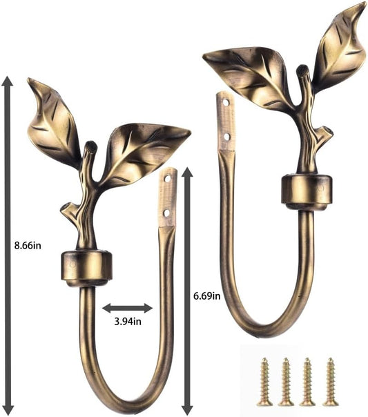 SUQ I OME Leaf Shaped Curtain Holdbacks, Bronze, 1 Pair
