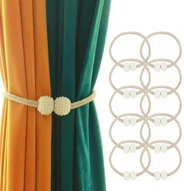 8 Pack Magnetic Curtain Tiebacks, Curtain Tiebacks Buckles Holdbacks Holders for Home Bedroom Office Decorative Curtain (Grey)