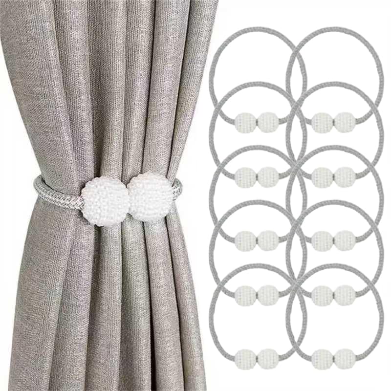8 Pack Magnetic Curtain Tiebacks, Curtain Tiebacks Buckles Holdbacks Holders for Home Bedroom Office Decorative Curtain (Grey)