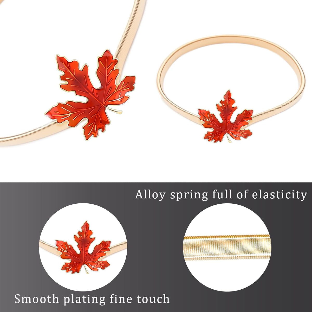4 Pack Christmas Curtain Tieback Buckle Aluminum Alloy Spring Design Curtain Holdback Carving Design Christmas Curtain Ties for Drapes Curtain Ties Backs Modern Christmas Decor (Maple Leaf)