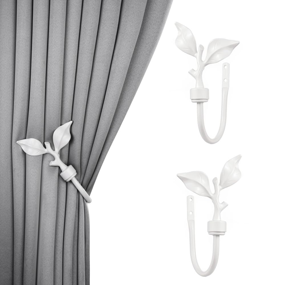 SUQ I OME Leaf Shaped Curtain Holdbacks, Bronze, 1 Pair
