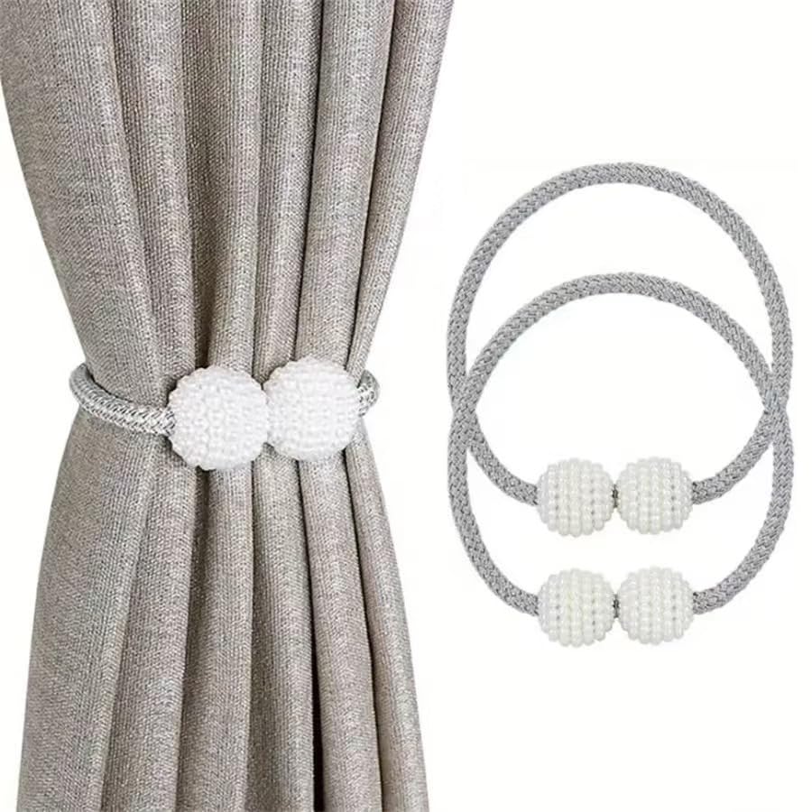 8 Pack Magnetic Curtain Tiebacks, Curtain Tiebacks Buckles Holdbacks Holders for Home Bedroom Office Decorative Curtain (Grey)