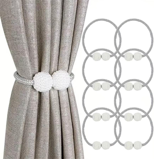 8 Pack Magnetic Curtain Tiebacks, Curtain Tiebacks Buckles Holdbacks Holders for Home Bedroom Office Decorative Curtain (Grey)