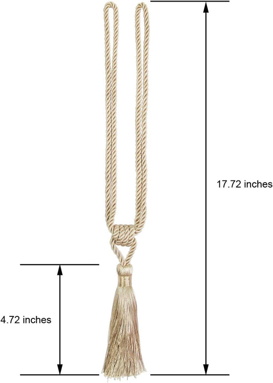 4 Pack Curtain Tiebacks Handmade Tassel Rope Curtain Holdbacks