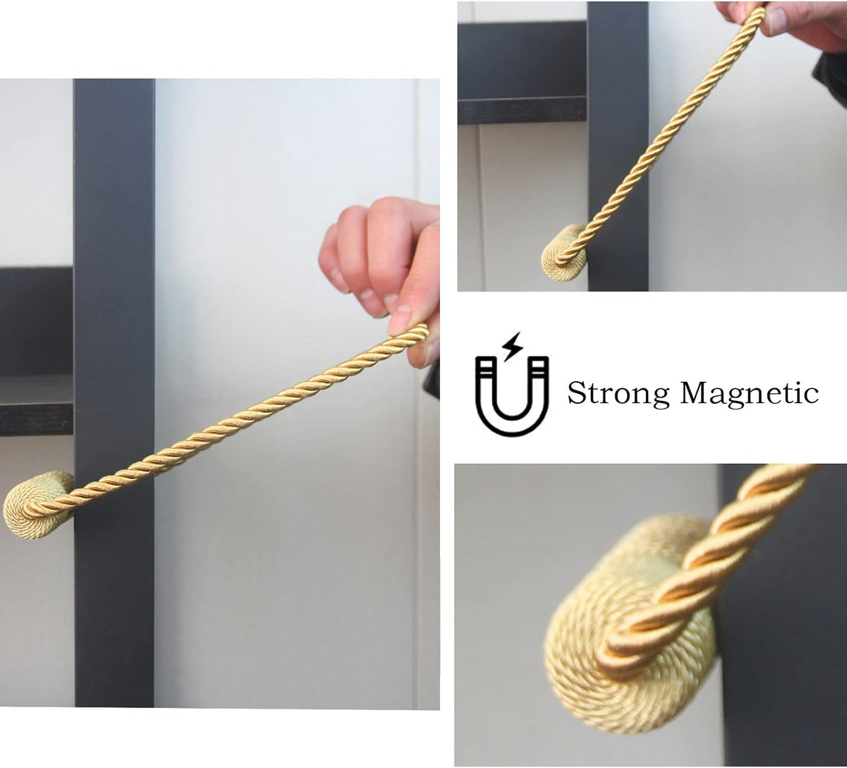 Magnetic Curtain Tiebacks Decorative Holdbacks Rope Tie Back Drapes Hangtty