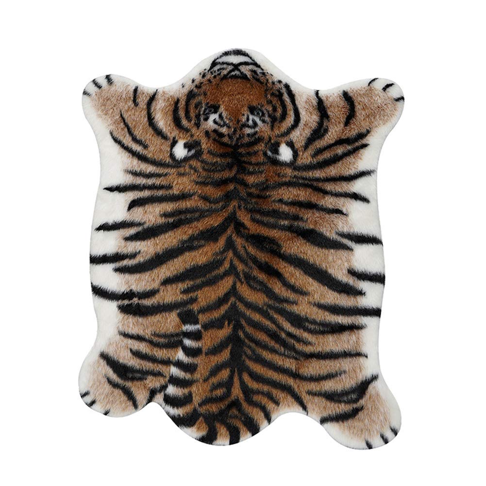 Leopard Area Rug Animals Printed Hide Mats Faux Fur Cowhide Skin Carpet for Home Office, Living Room, Bedroom, 5.2ft x 6.5ft (160 x 200cm)