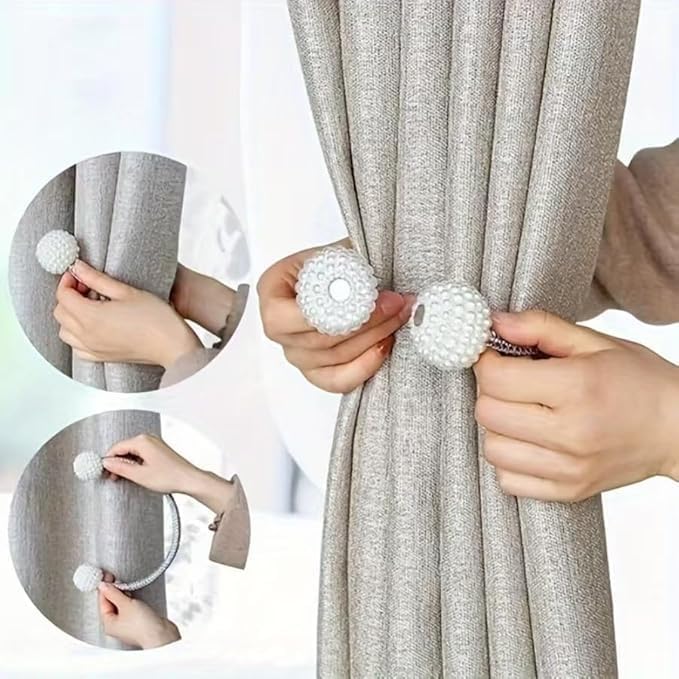 8 Pack Magnetic Curtain Tiebacks, Curtain Tiebacks Buckles Holdbacks Holders for Home Bedroom Office Decorative Curtain (Grey)