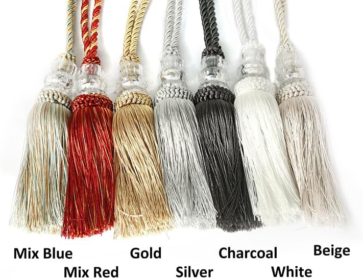 2 Pack Curtain Tiebacks with Tassel, White