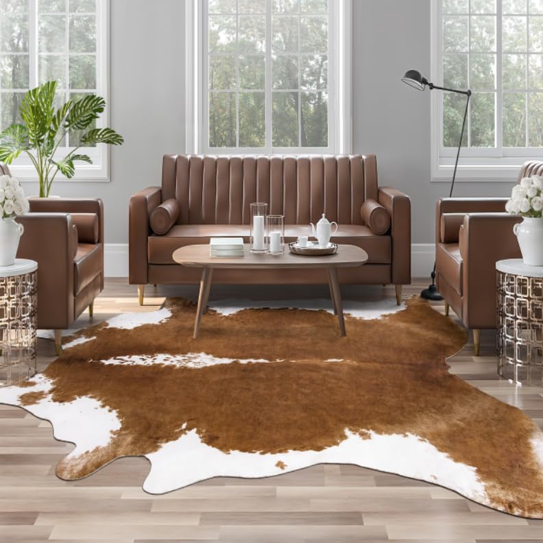 AROGAN Premium Leopard Print Rug, Faux Cheetah Rugs, Non-Slip 4.6 x 5.2 Ft