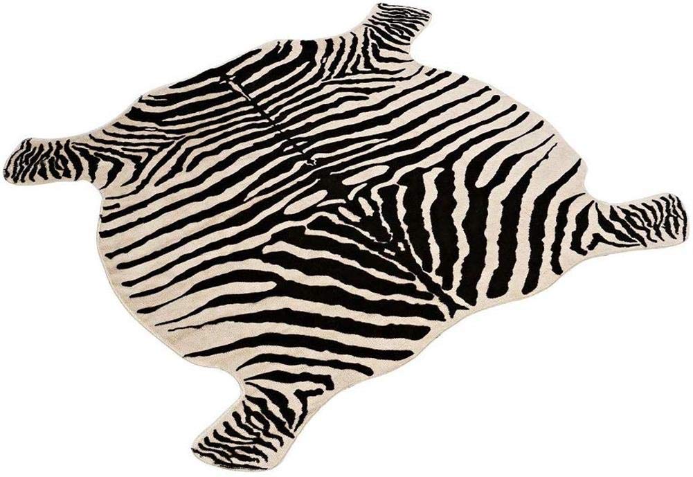 Leopard Area Rug Animals Printed Hide Mats Faux Fur Cowhide Skin Carpet for Home Office, Living Room, Bedroom, 5.2ft x 6.5ft (160 x 200cm)