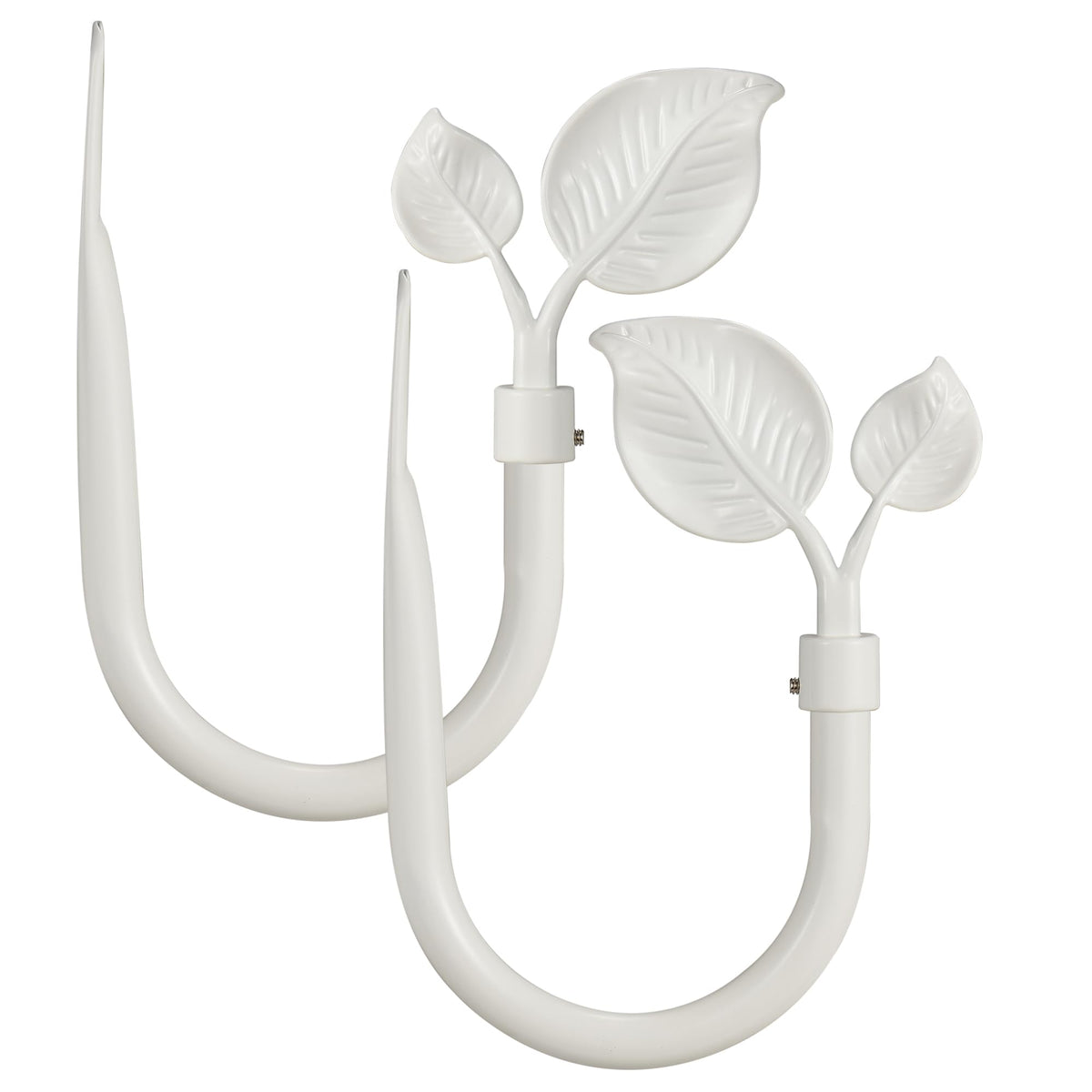 Leaf-Shaped Curtain Holdbacks 2pcs, Wall Mounted Alloy Curtains Side Holders, Curtain Tie Backs Hooks for Drapes Window Home Decoration, Brushed BlackBrushed Gold