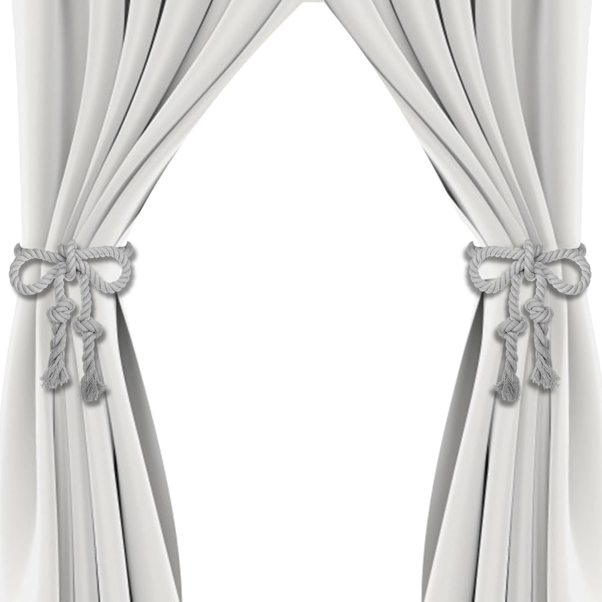 Apipi 4 Pcs Hand Woven Curtain Tiebacks for Yard Garden Farmhouse Drapery