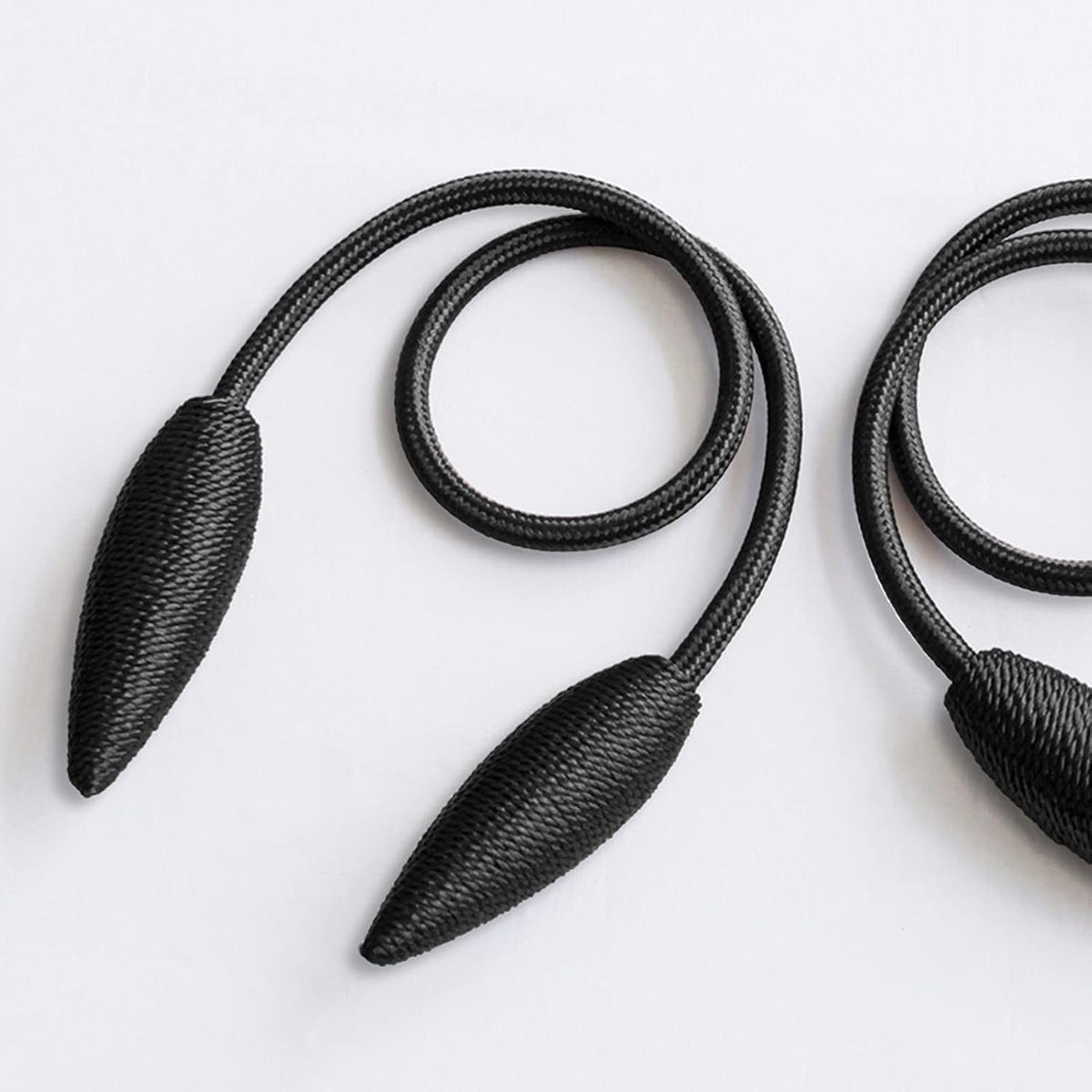 Valea Home 2 Pieces Curtain Tiebacks Clips Creative Window Drape Twist Tie Backs European Style Custom Made Curtain Holders Decorative Draperies Holdbacks, Black