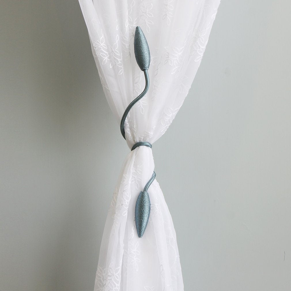 Valea Home 2 Pieces Curtain Tiebacks Clips Creative Window Drape Twist Tie Backs European Style Custom Made Curtain Holders Decorative Draperies Holdbacks, Black