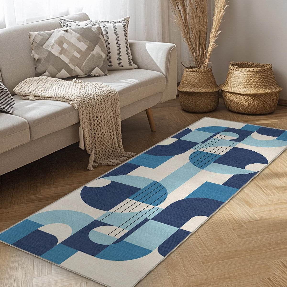 5x7 Area Rug Colorful Boho Geometric Carpet Modern Abstract Large Rug for Living Room Bedroom Machine Washable Non-Slip Rug for Dining Room Kids Playroom Office