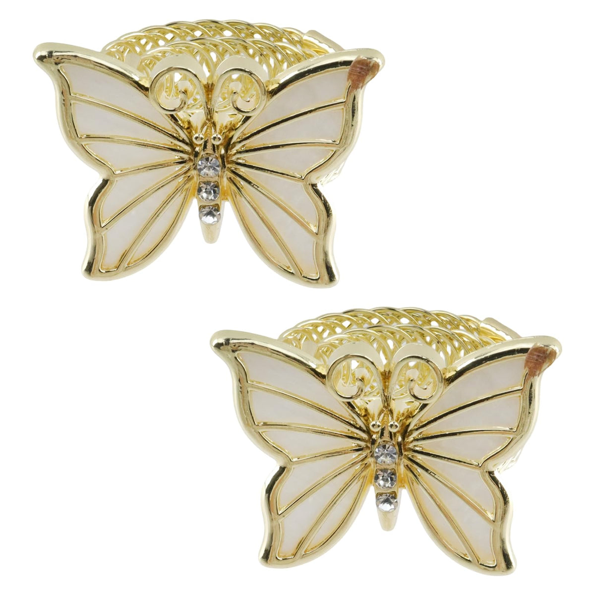 Silver Butterfly Curtain Tiebacks No-Drill, 2 Packs