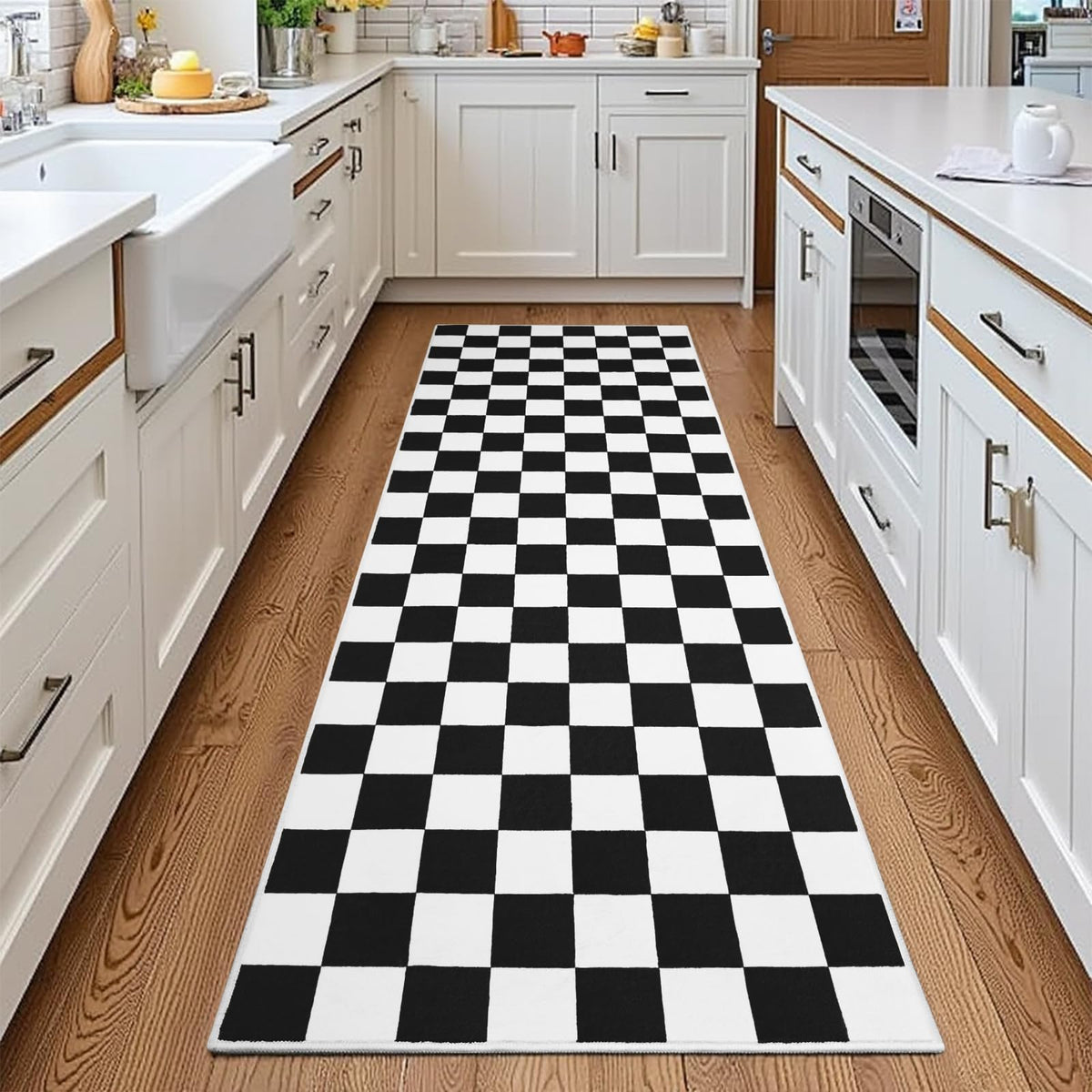 Terrug Multicolored Geometric Checkered Rug for Living Room, 5x7 Area Rugs