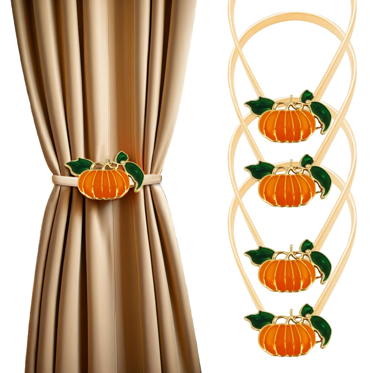 4 Pack Christmas Curtain Tieback Buckle Aluminum Alloy Spring Design Curtain Holdback Carving Design Christmas Curtain Ties for Drapes Curtain Ties Backs Modern Christmas Decor (Maple Leaf)
