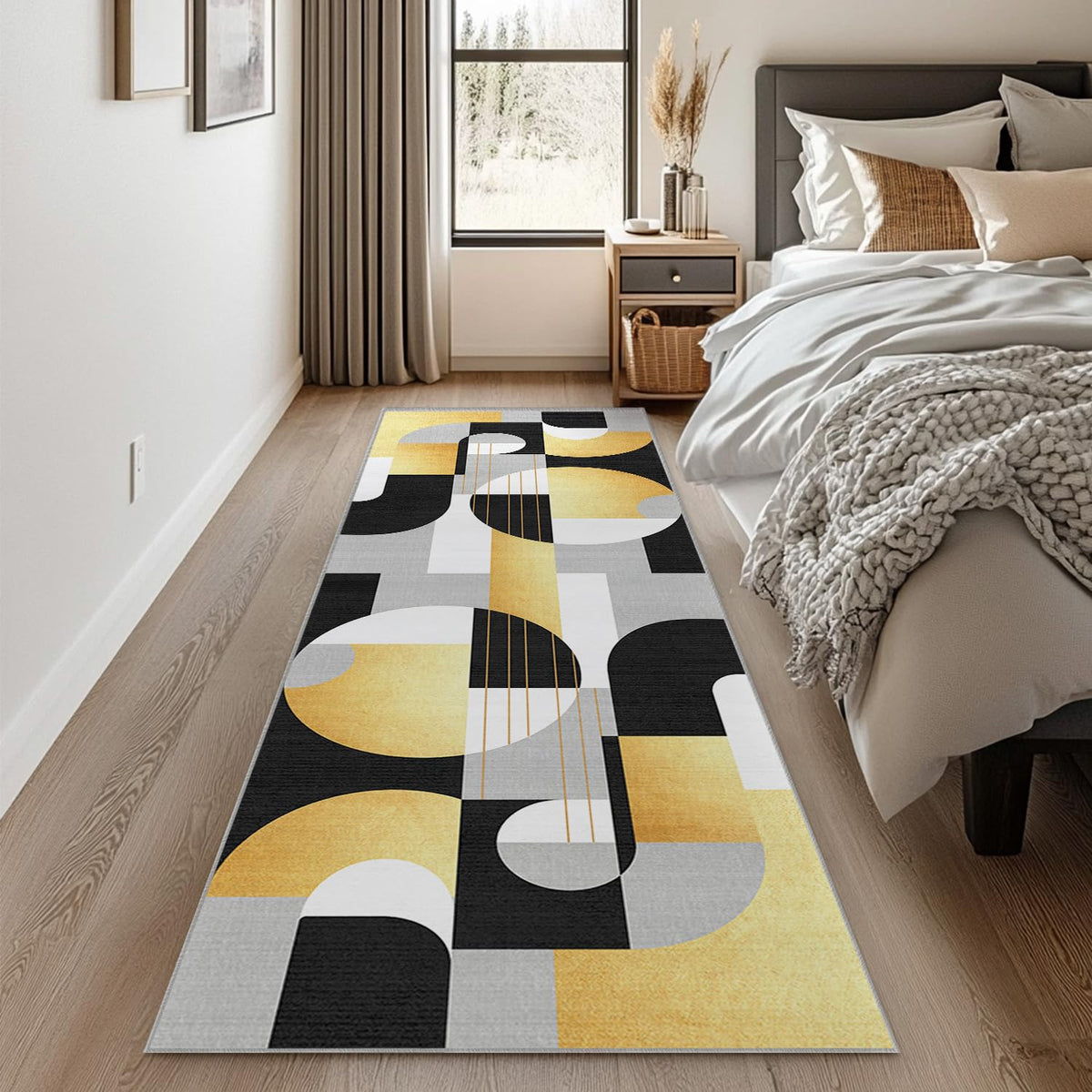 5x7 Area Rug Colorful Boho Geometric Carpet Modern Abstract Large Rug for Living Room Bedroom Machine Washable Non-Slip Rug for Dining Room Kids Playroom Office