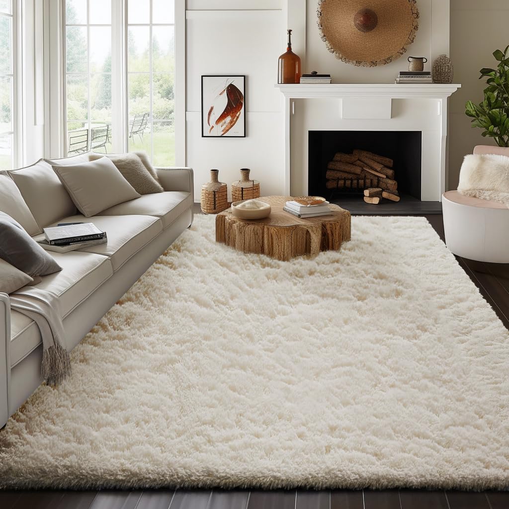 Ophanie Leopard Rugs for Bedroom Living Room, Cheetah Print Rug Fluffy Shag Large Fuzzy Plush Soft Throw,Large Shaggy Floor Faux Animal Throw 4x6 Carpets,Decor Aesthetic with Over 99 pcs Pile fibers