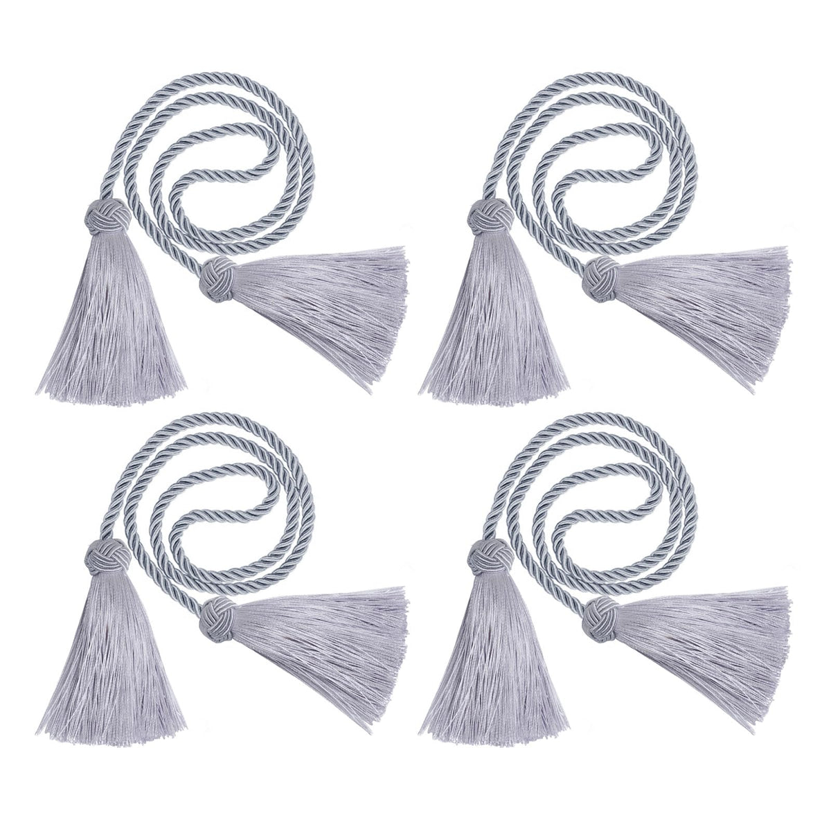 4 Pack Curtain Tiebacks Window Curtain Tiebacks Decorative Tassels Tieback Gold Rope with Tassels for Home Window Office Decoration(Gold)