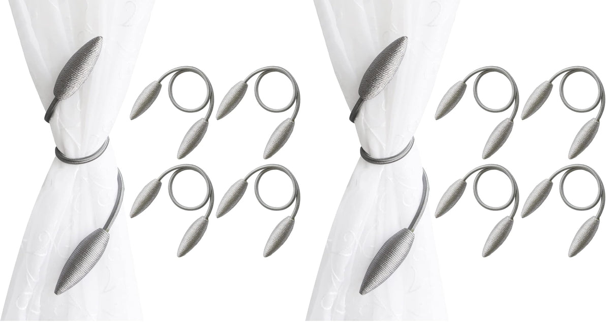 Valea Home 2 Pieces Curtain Tiebacks Clips Creative Window Drape Twist Tie Backs European Style Custom Made Curtain Holders Decorative Draperies Holdbacks, Black