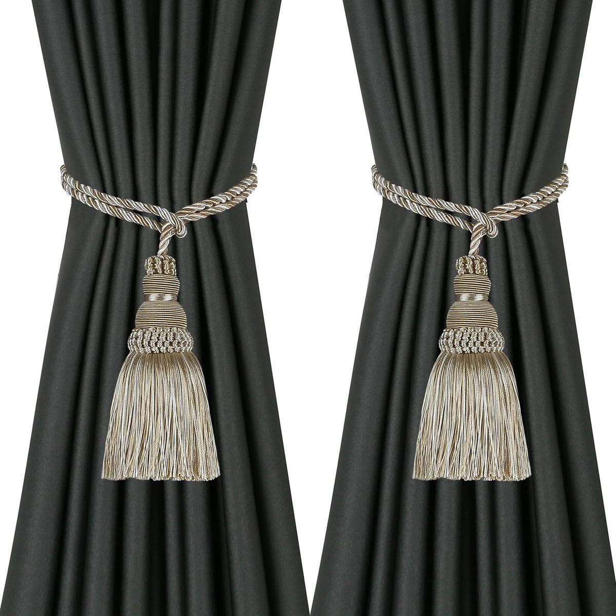 2 Pack Curtain Tie Backs Rope Tassels for Curtain Holdback