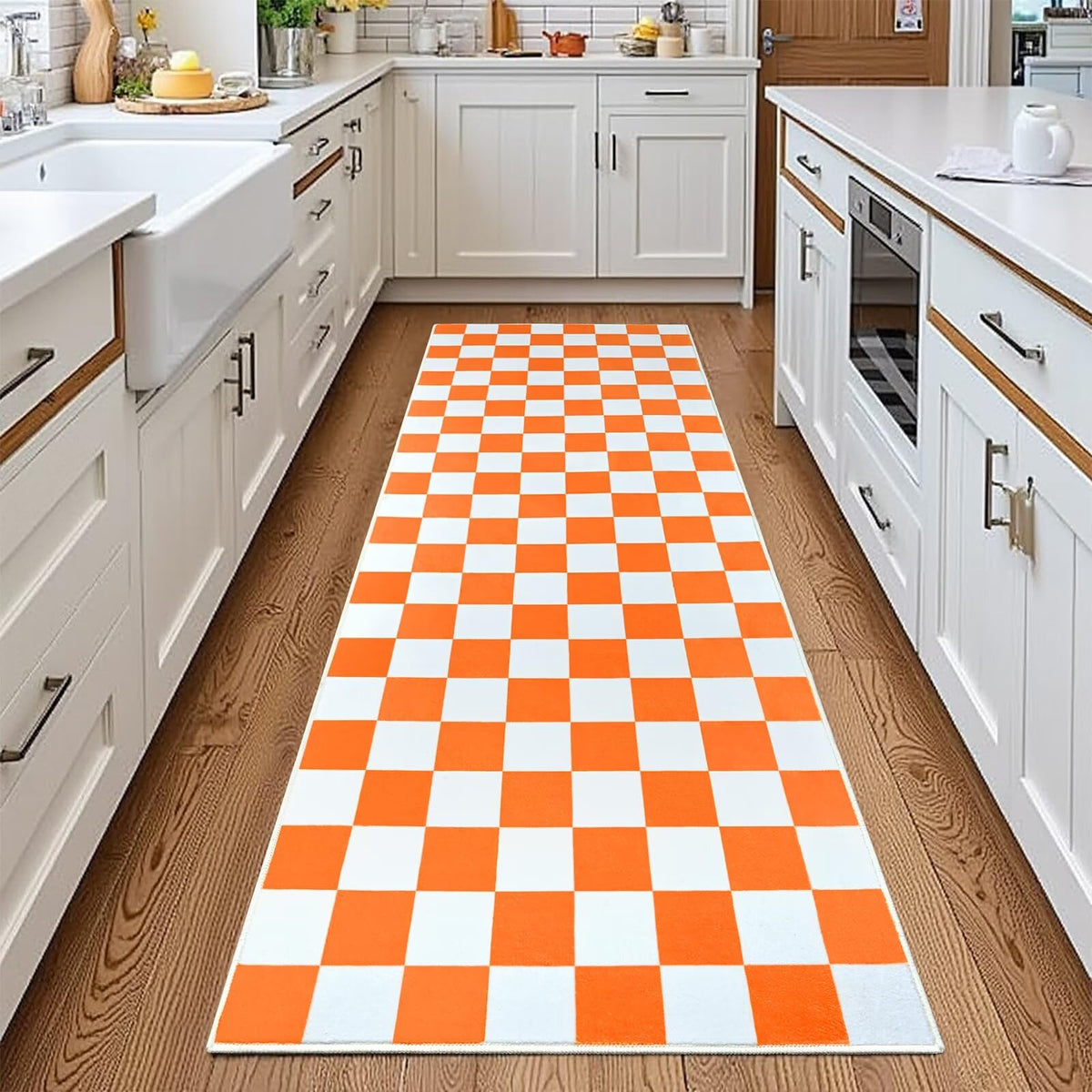 Terrug Multicolored Geometric Checkered Rug for Living Room, 5x7 Area Rugs