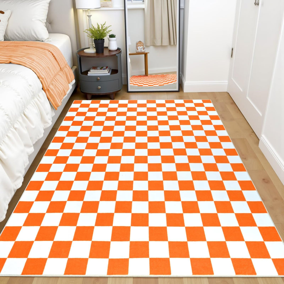 Terrug Multicolored Geometric Checkered Rug for Living Room, 5x7 Area Rugs