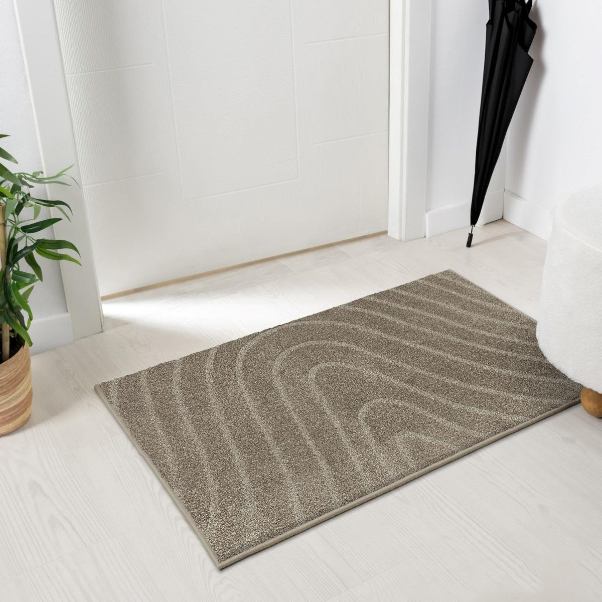 LUXE WEAVERS Modern Geometric Wave Cream 6x9 Area Rug