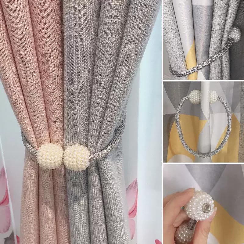 8 Pack Magnetic Curtain Tiebacks, Curtain Tiebacks Buckles Holdbacks Holders for Home Bedroom Office Decorative Curtain (Grey)