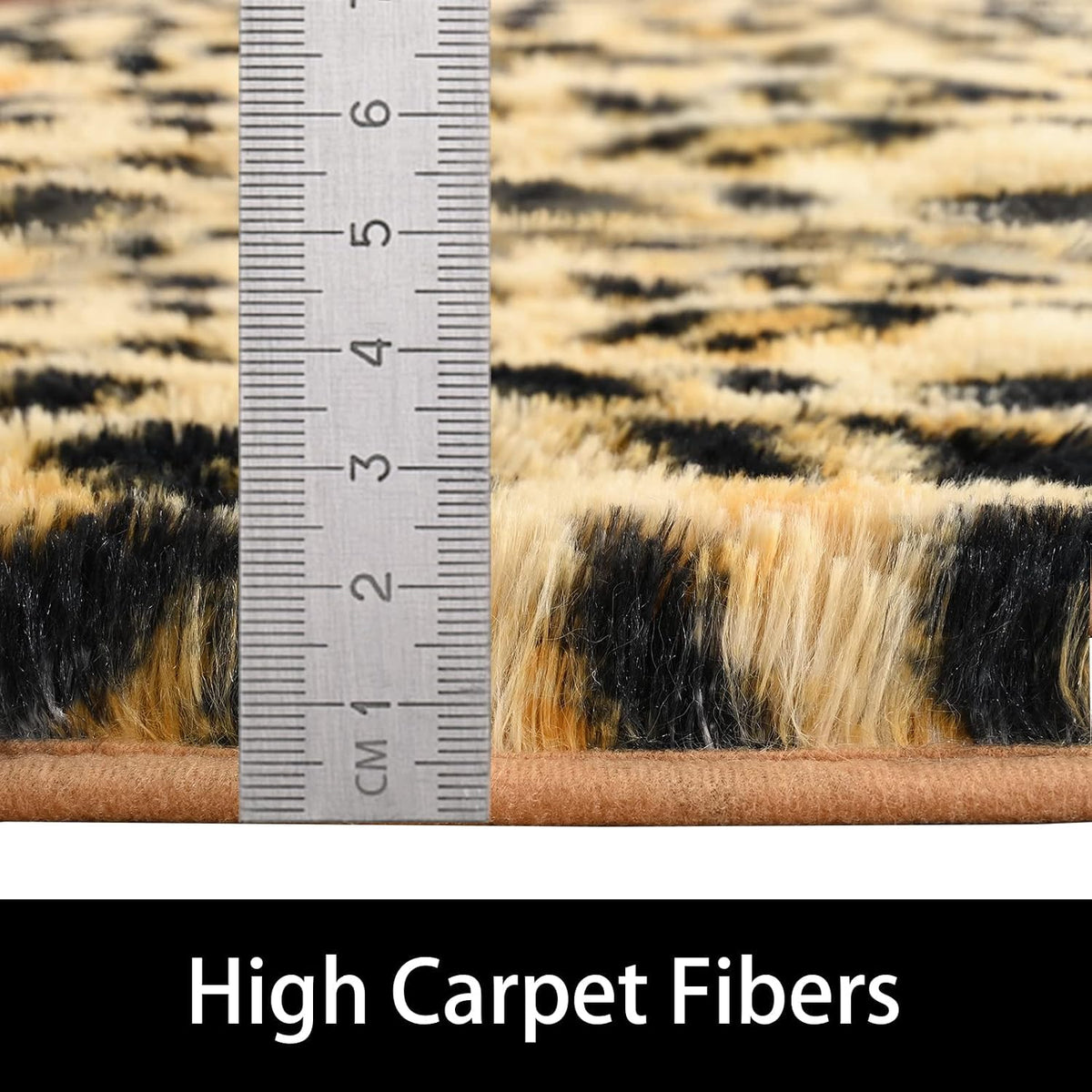 Amearea Fluffy Leopard Rug, Premium Cheetah Print Rugs, Khaki 4x6