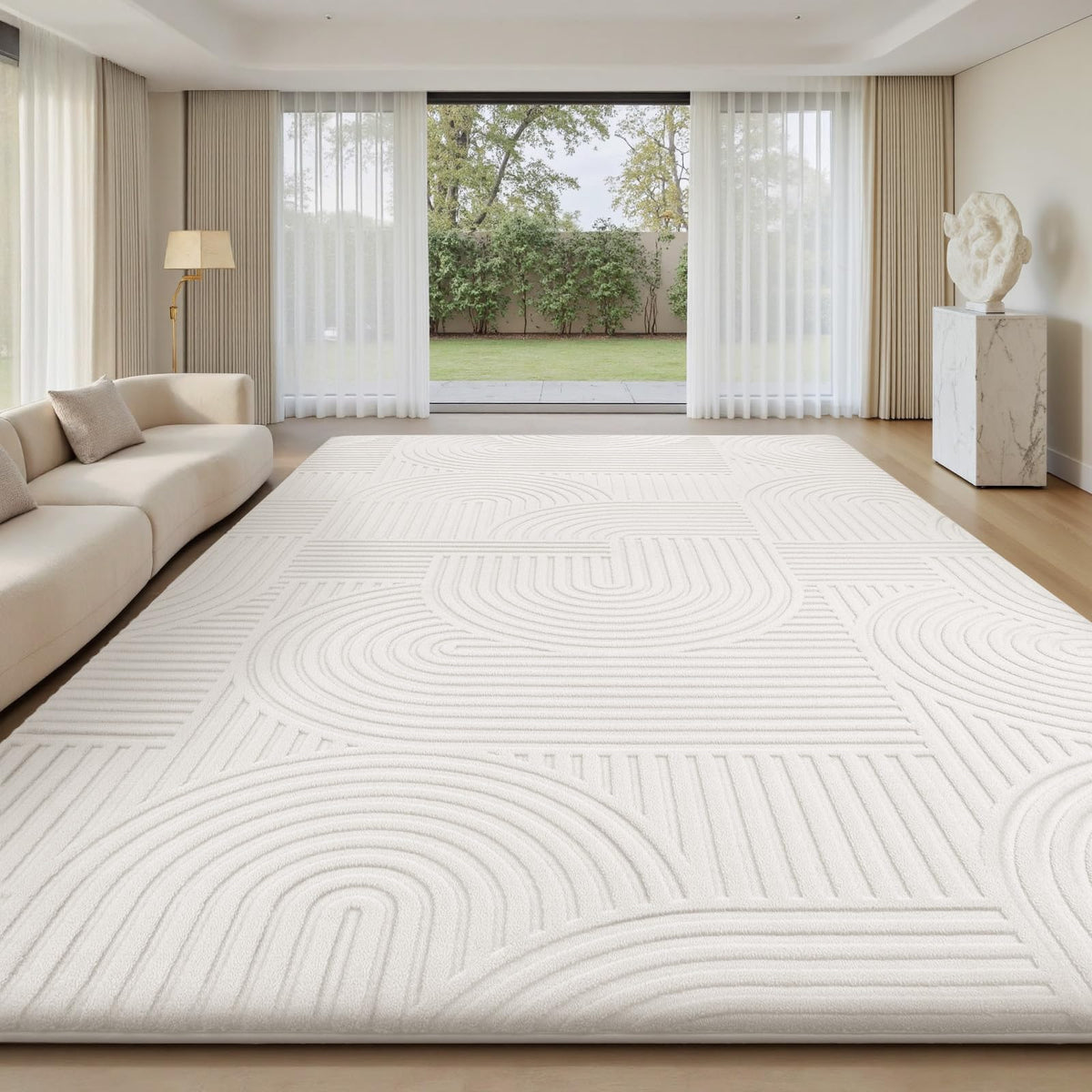 Sour Lemon Area Rugs 9x12 Living Room Bedroom, Grey Rug Large Carpet