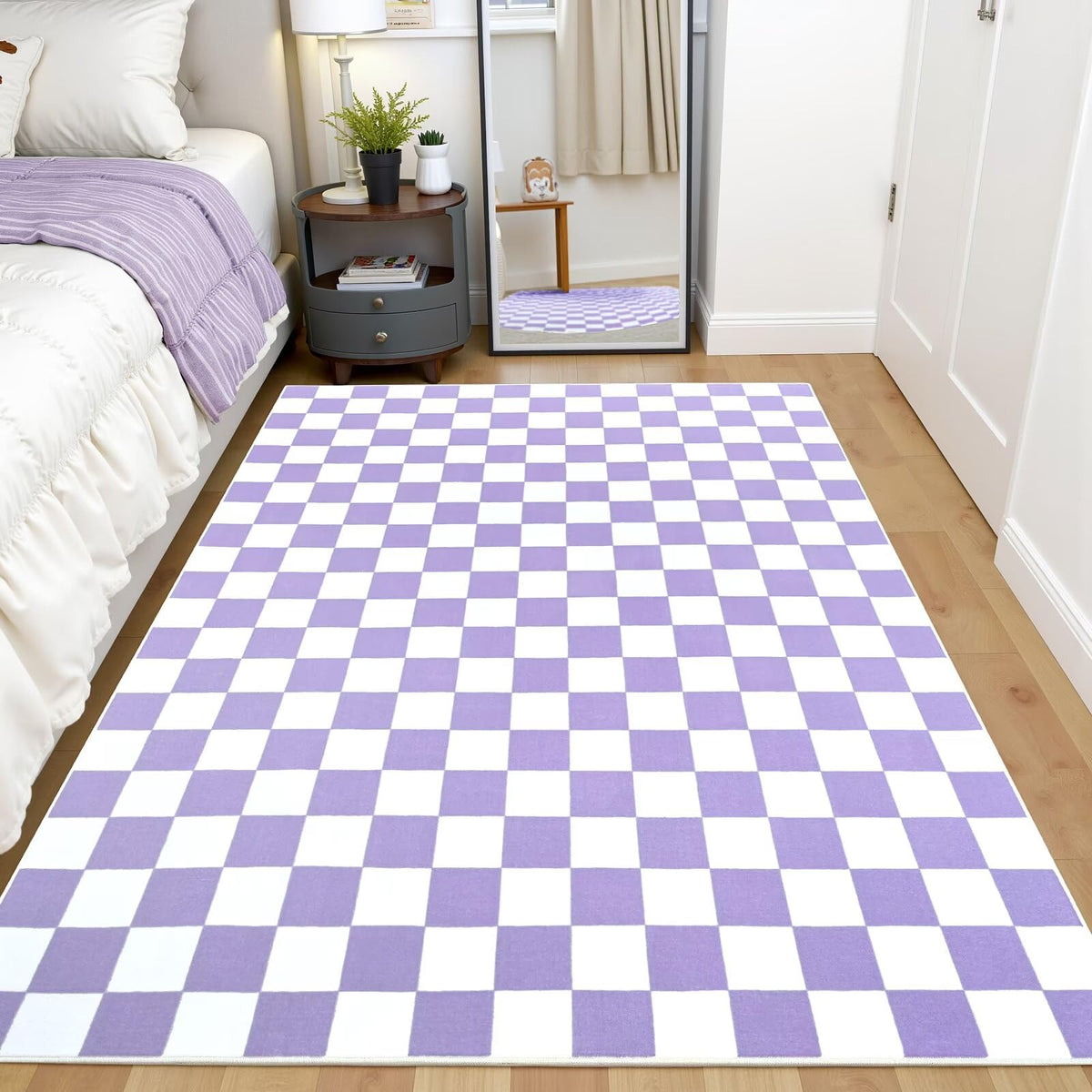 Terrug Multicolored Geometric Checkered Rug for Living Room, 5x7 Area Rugs