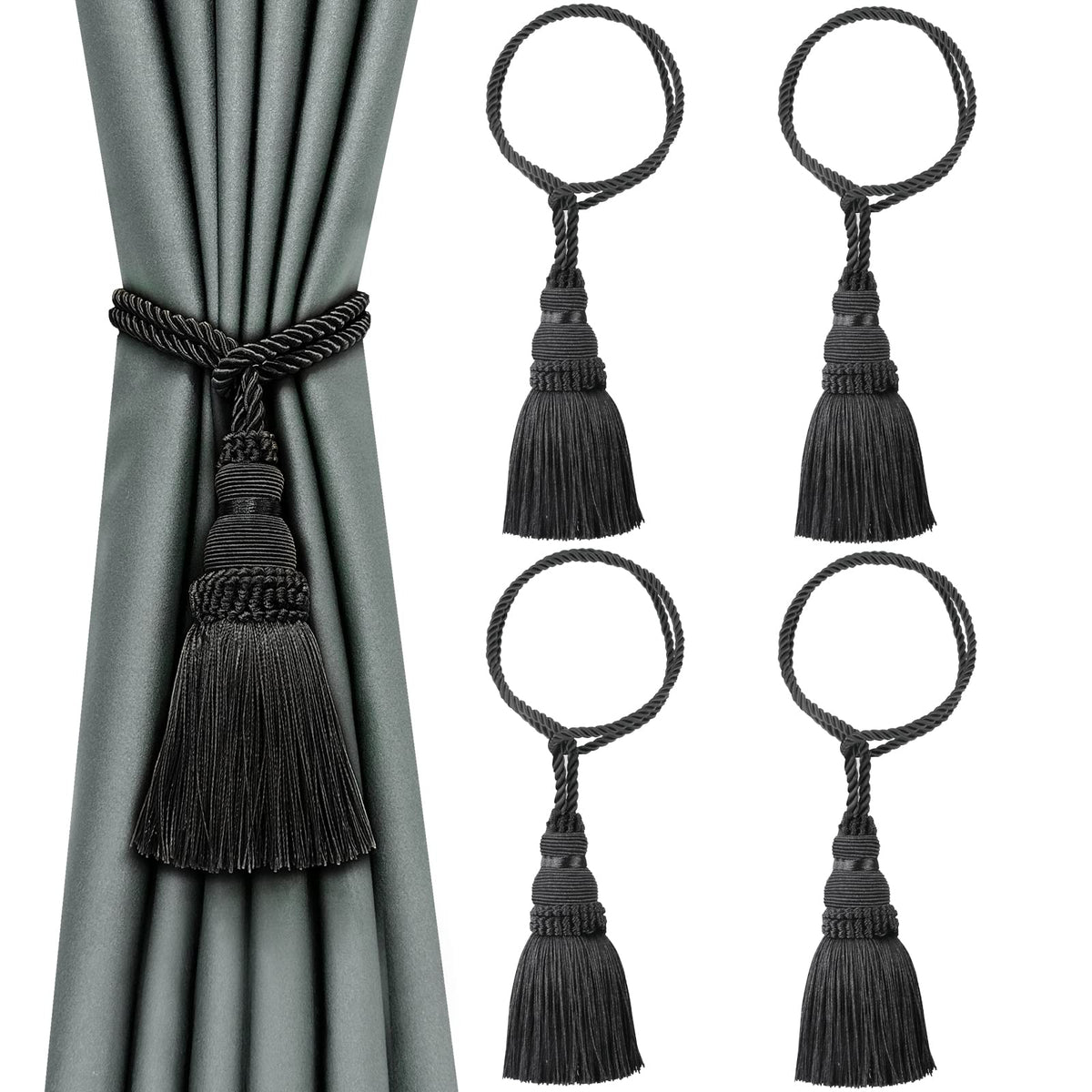 2 Pack Curtain Tie Backs Rope Tassels for Curtain Holdback